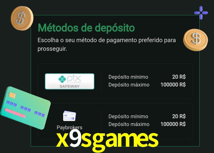 O cassino x9sgames oferece uma grande variedade de métodos de pagamento